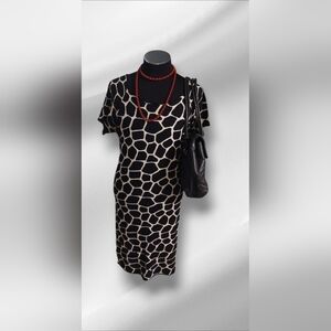 Talbots Cow Print Sweater Dress